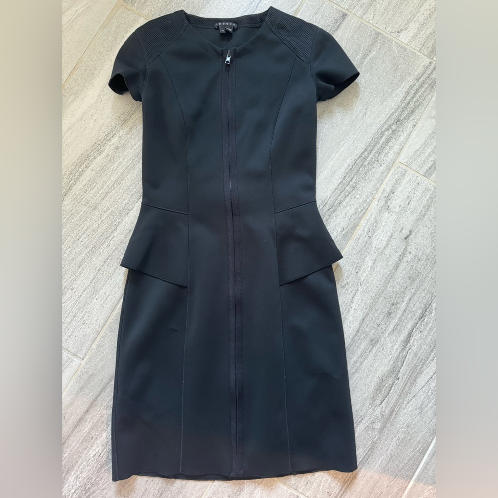 Theory peplum dress full zip